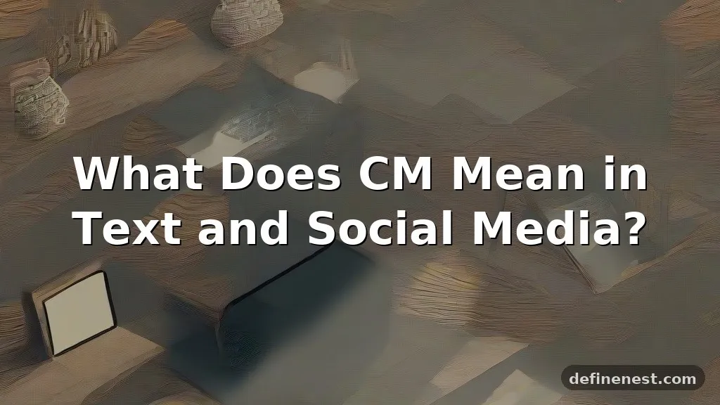 cm meaning in text