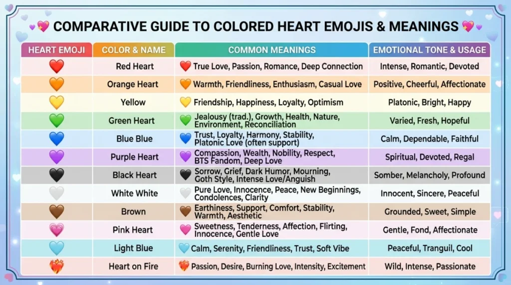 emoji heart color meaning