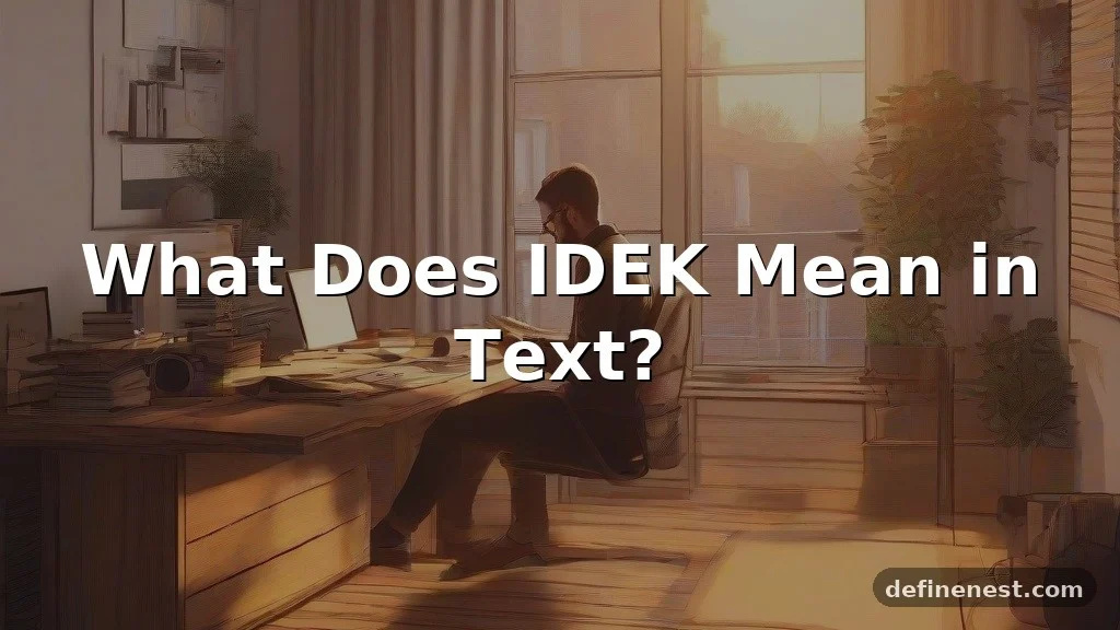 idek meaning in text