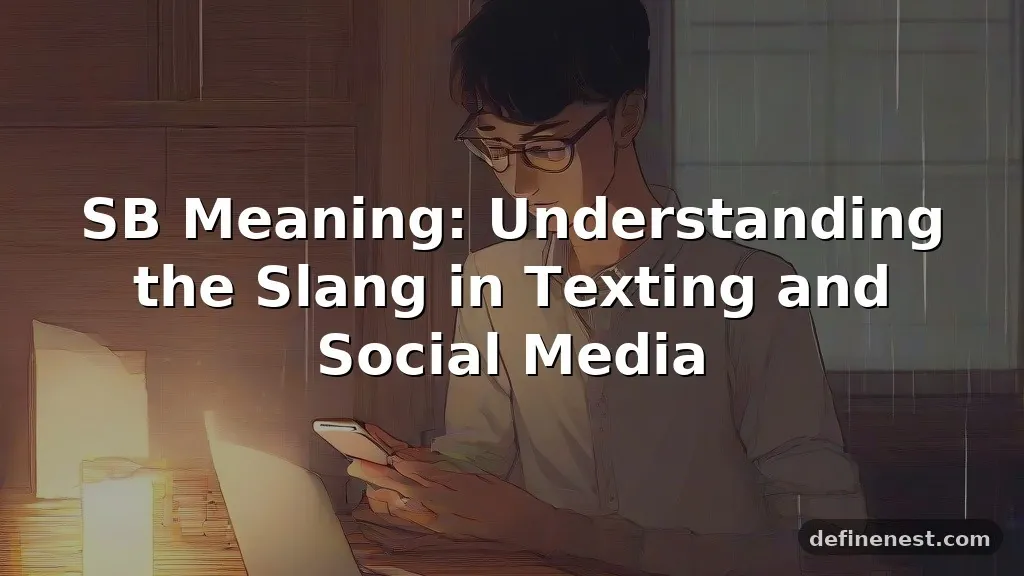 sb meaning in text