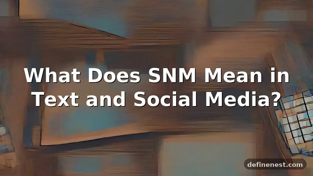 snm meaning in text