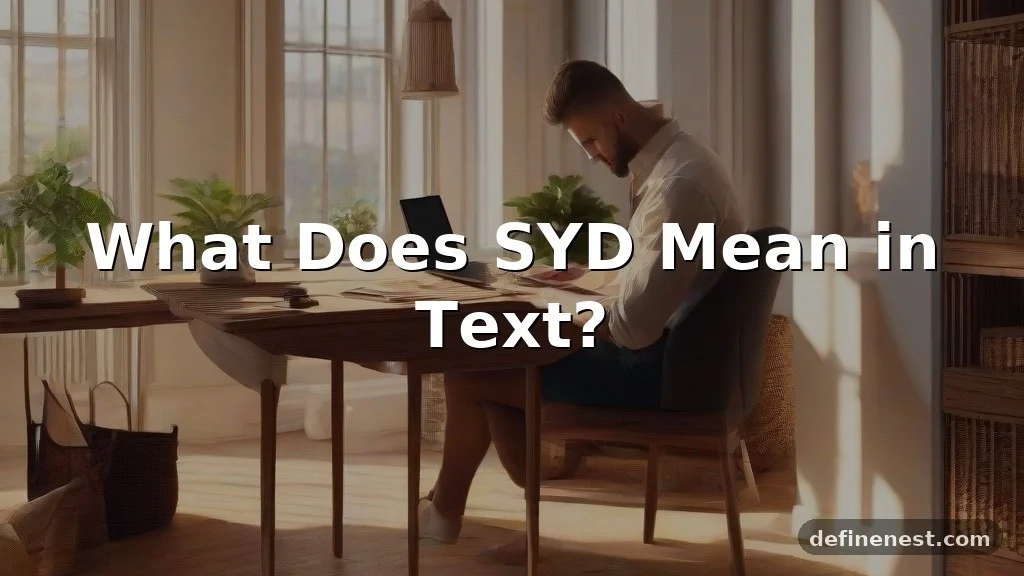 syd meaning in text