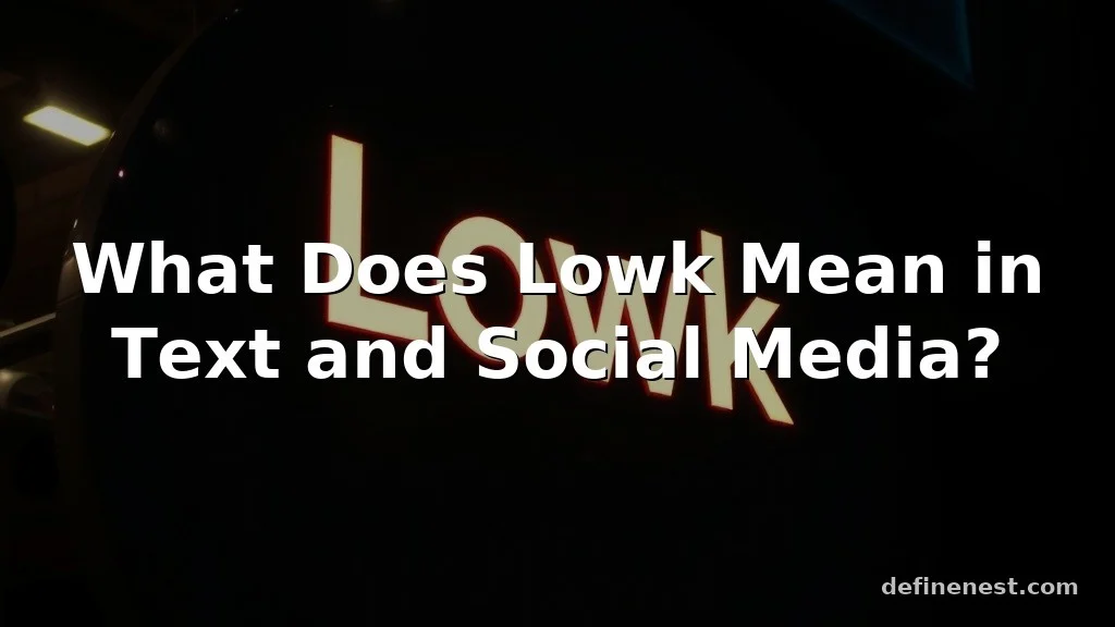 lowk meaning in text