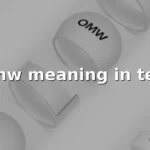 omw meaning in text