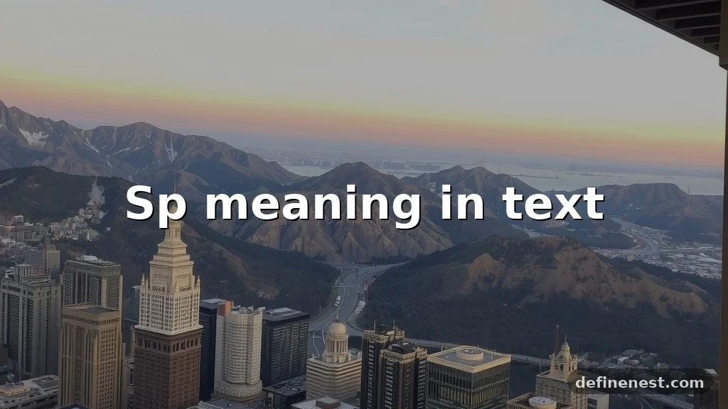 sp meaning in text