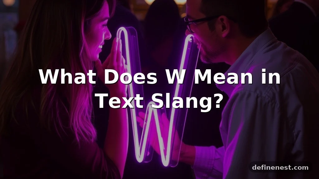 w meaning in text