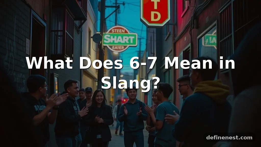 what does 6 7 mean slang