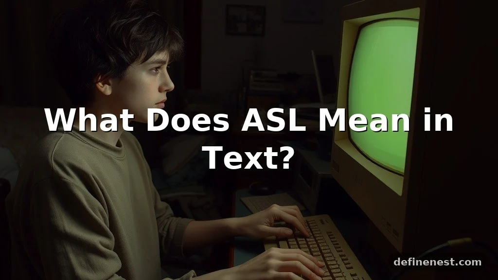 what does asl mean in text