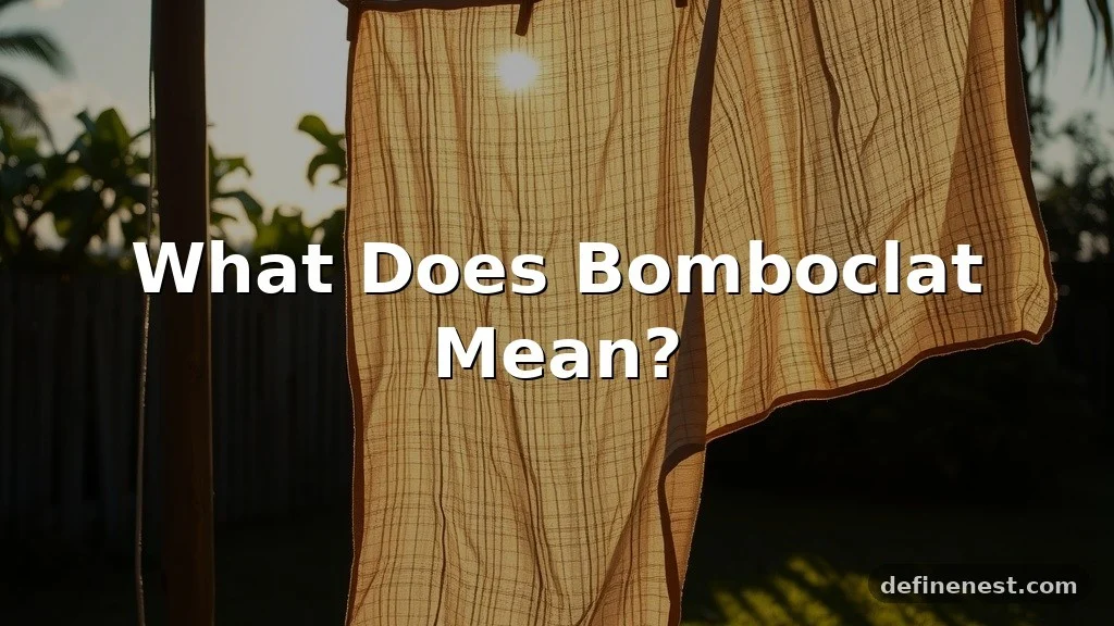 what does bombaclat mean