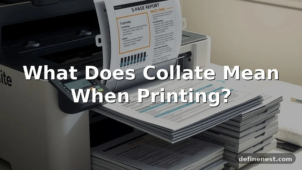 what does collate mean when printing