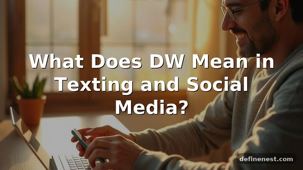 what does dw mean in text