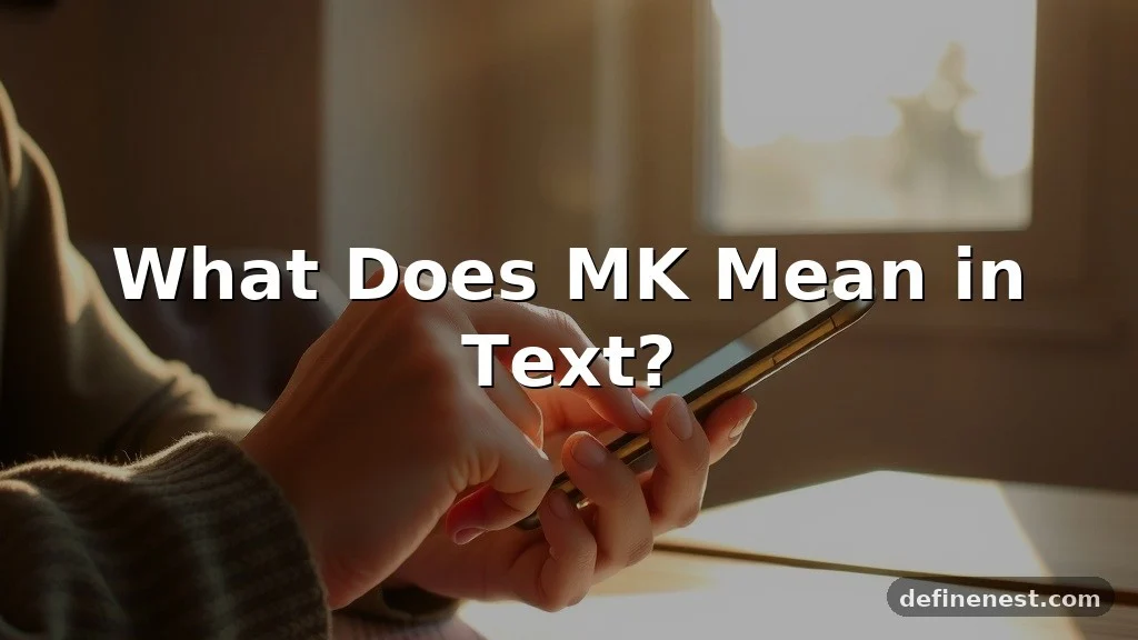 what does mk mean in text