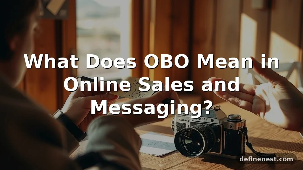 what does obo mean
