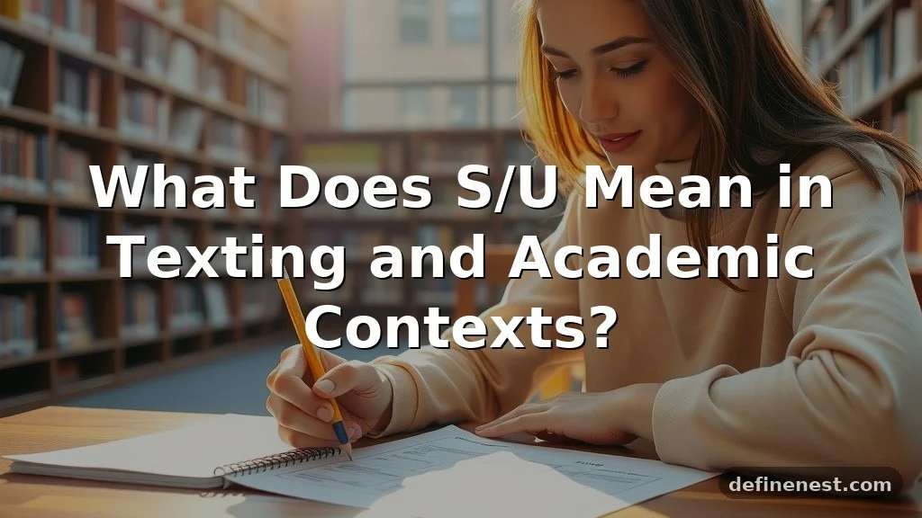 what does s/u mean